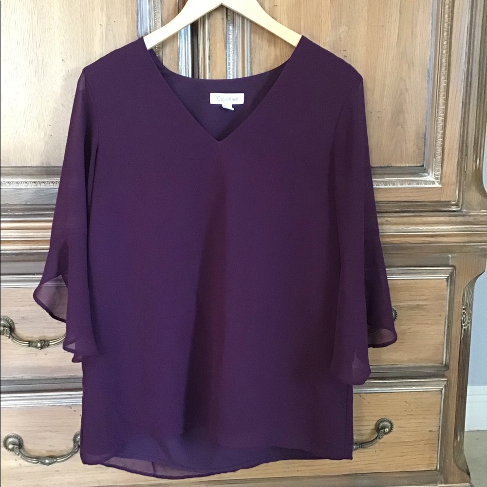 Calvin Klein Bell-sleeved Top